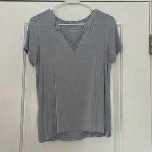 American Eagle Cross V-Neck Shirt